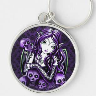 "Belladonna" Purple Skull Fairy Keychain