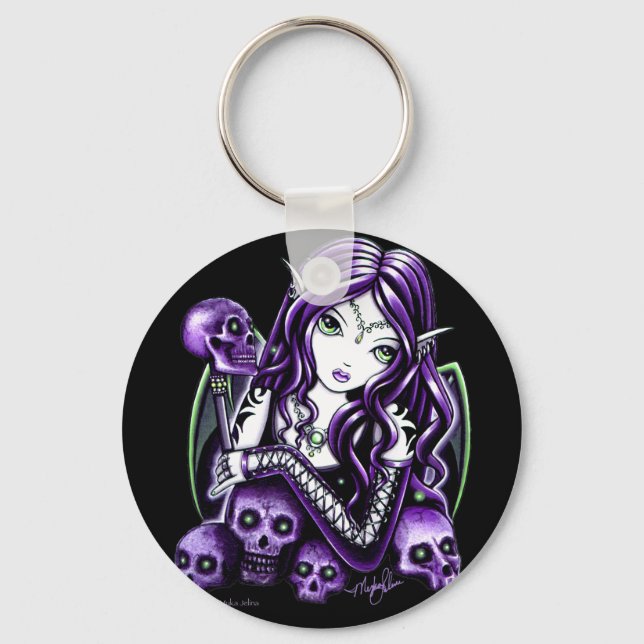 Belladonna Purple Skull Fairy Keychain (Front)