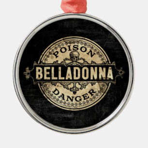Belladonna Vintage Style Poison Label Metal Ornament