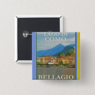 Bellagio Italy Poster 2 Inch Square Button