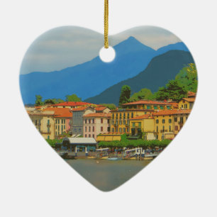 Bellagio Italy Poster Ceramic Ornament