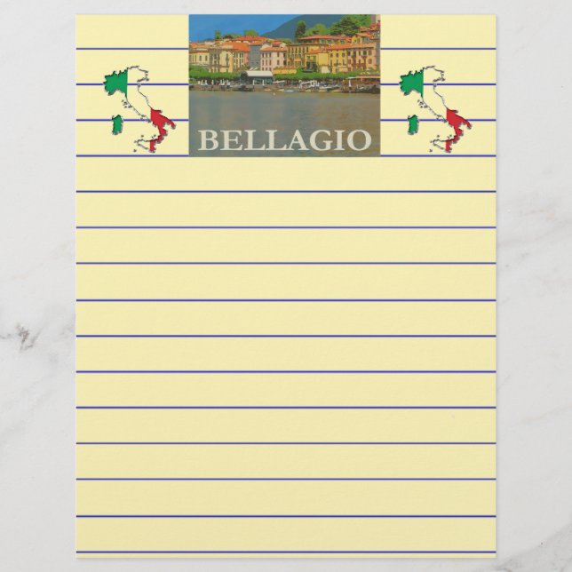 Bellagio Italy Poster Stationery (Front)