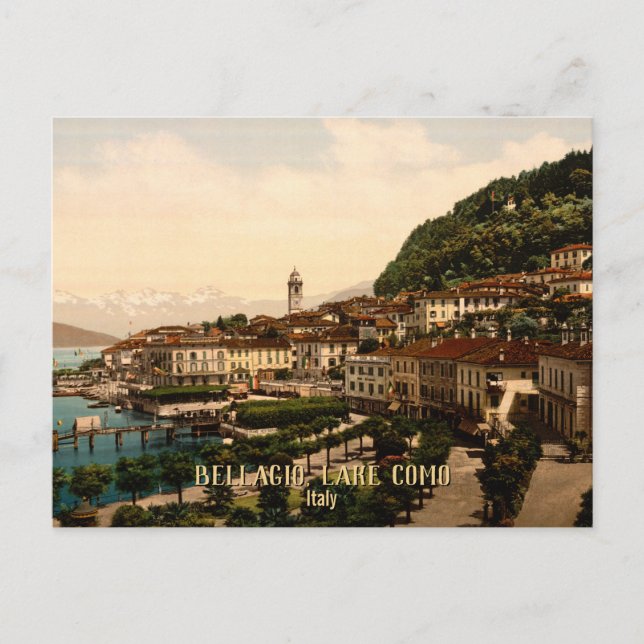 Bellagio, Lake Como, Italy Vintage Travel Postcard (Front)