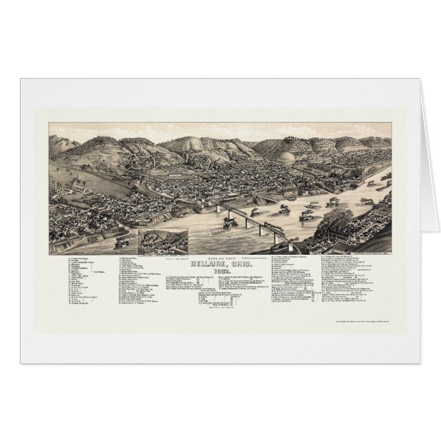 Bellaire, carte panoramique de l'OH - 1882 (Devant horizontal)