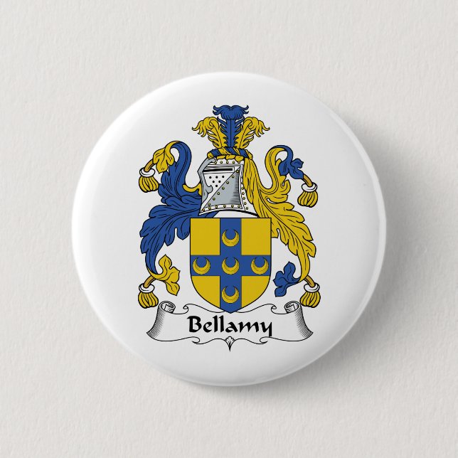 Bellamy Family Crest 2 Inch Round Button (Front)