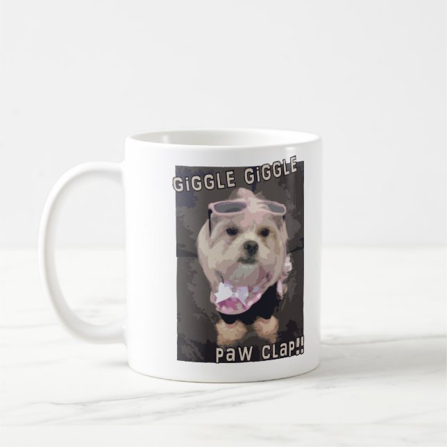 Bella's Giggle Giggle Paw Clap Coffee Mug (Left)