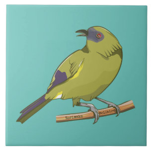 Bellbird Korimako NZ bird Tile