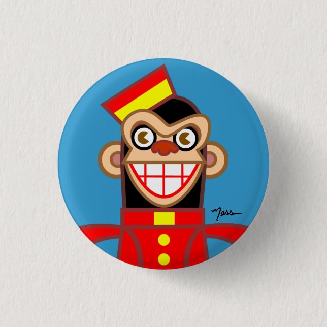 Bellboy Chimp 1 Inch Round Button (Front)