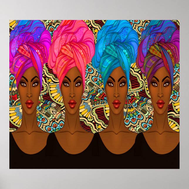 Belle affiche Africaine Américaine - Black Woman (Devant)