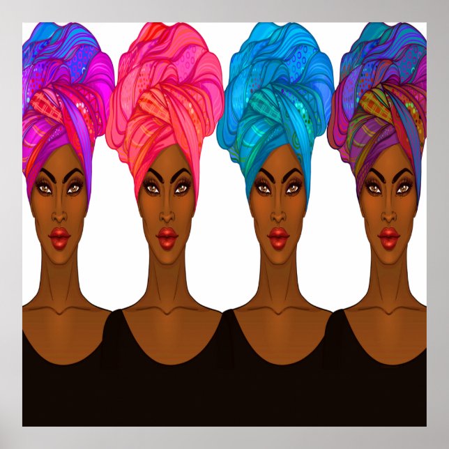 Belle affiche Africaine Américaine - Black Woman (Devant)