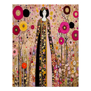 Belle affiche dans le style de Gustav Klimt