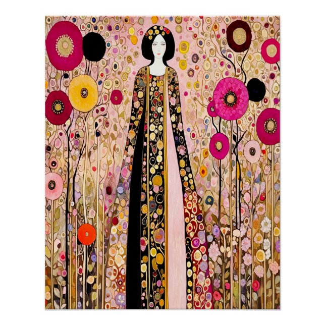 Belle affiche dans le style de Gustav Klimt (Devant)
