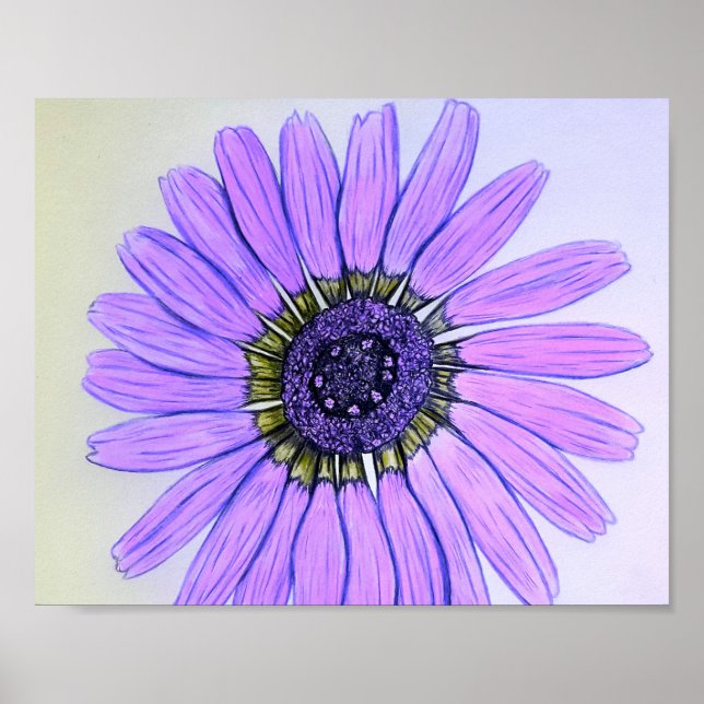 Belle affiche de design de fleurs dessinée à la ma (Devant)