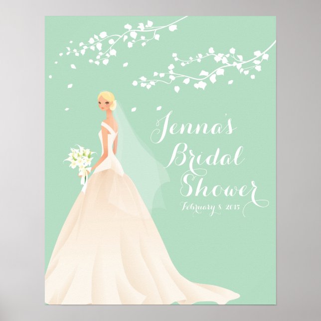 Belle affiche de Fête des mariées Blonde Bride (Devant)