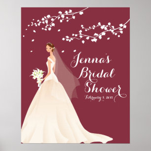 Belle affiche de Fête des mariées de mariée chic