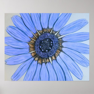 Belle affiche de fleurs dessinée à la main