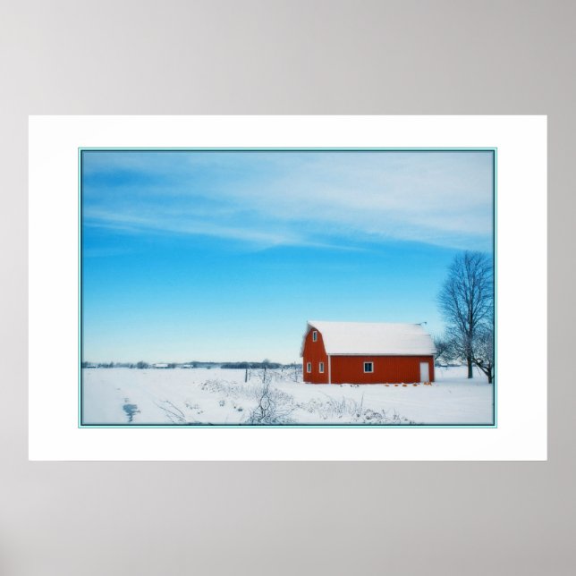 Belle affiche de la ferme d'hiver (Devant)