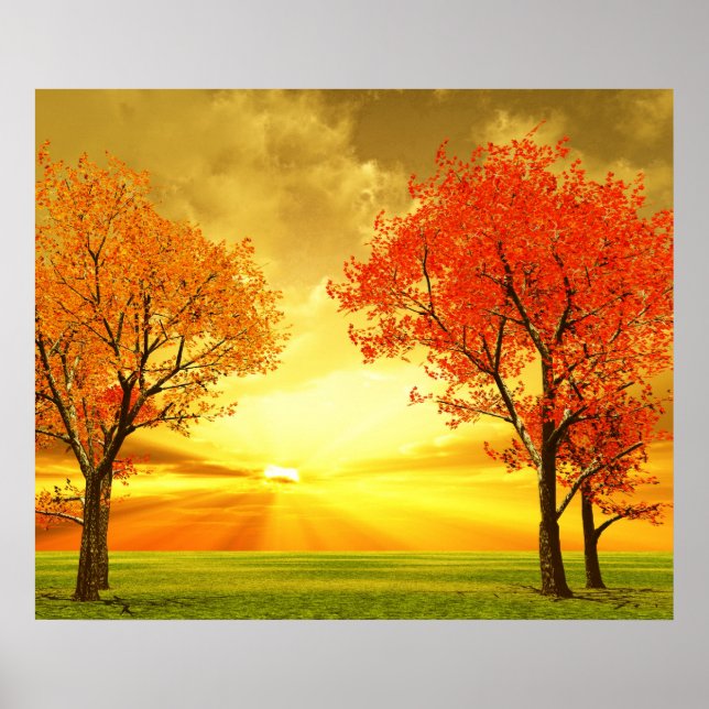 Belle affiche de paysage d'automne (Devant)