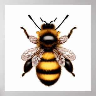 Belle Affiche de Portrait d'Abeille Naturelle