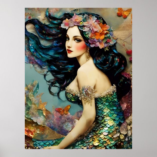 Belle affiche de sirène (Devant)