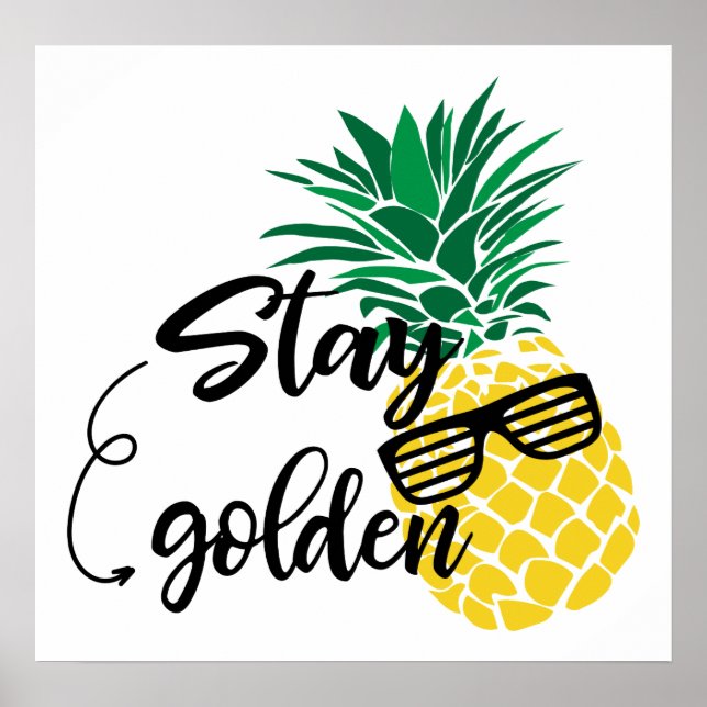 Belle affiche décorée maison de plage d'ananas (Devant)