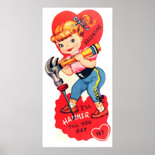 Belle affiche rétro vintage Valentine