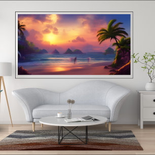 Belle affiche Tropical South Pacific Island