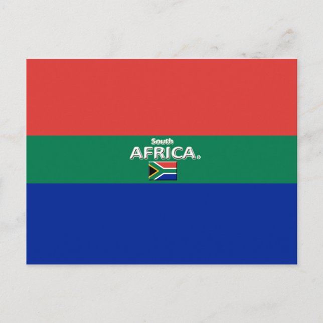 Belle Afrique du Sud Drapeau couleurs Carte postal (Devant)