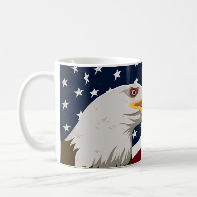 Belle Aigle & USA Drapeau café Mug (Gauche)