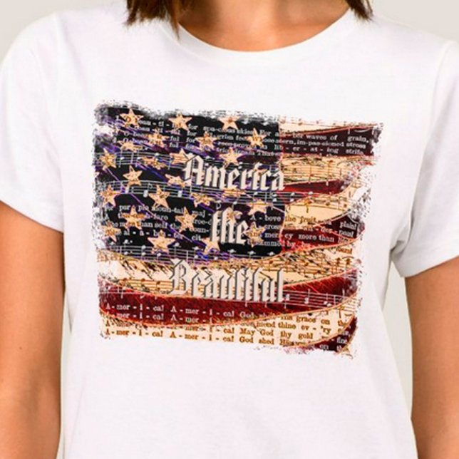 Belle Amérique - T-shirt féminin patriotique (Stylish Americana Fashion)