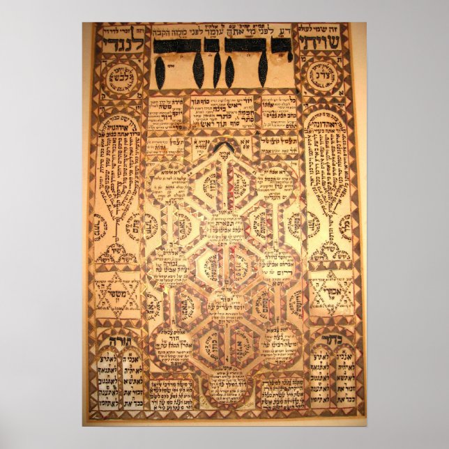 Belle Ancienne Affiche Arbre De Vie (Devant)