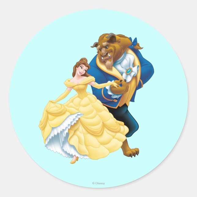 Belle and Beast Classic Round Sticker (Front)