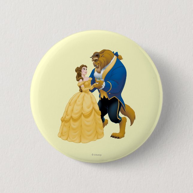 Belle and Beast Dancing 2 Inch Round Button (Front)
