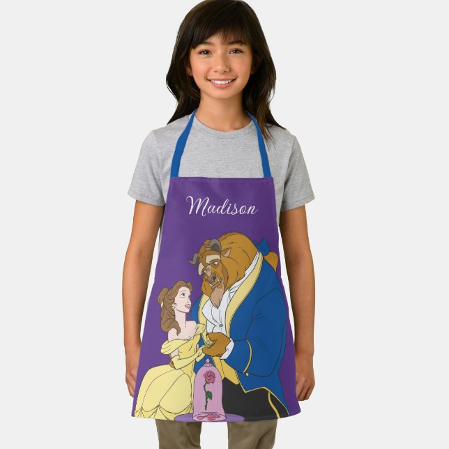 Belle and Beast Holding Hands Personalized Apron (Insitu)