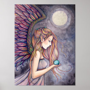 Belle Ange Fée Aquarelle Poster Imprimer