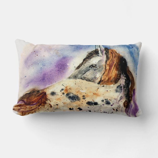 Belle Appaloosa Cheval Jeu Oreiller LG Rectangle (Recto)