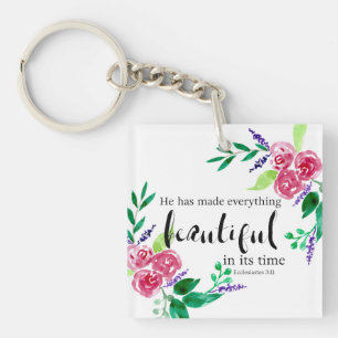 Belle aquarelle fleurs Bible citation lettrage