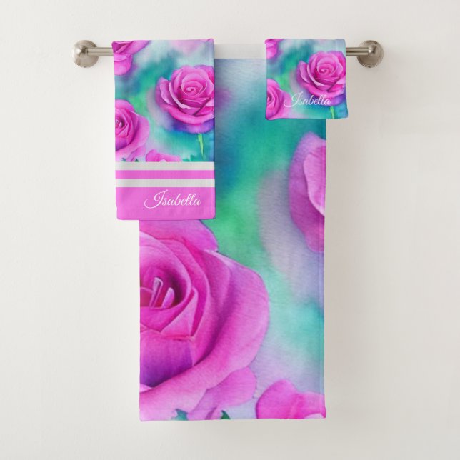 Belle aquarelle Moderne Roses Rose Collection (En situation)