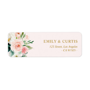 Belle aquarelle rose pâle adresse florale