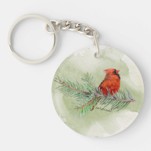 Belle aquarelle rustique cardinale rouge (Devant)