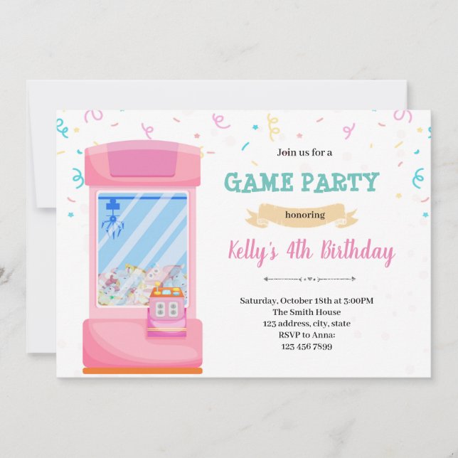 Belle arcade party Invitation (Devant)