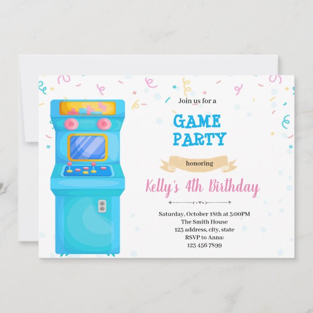 Belle arcade party Invitation (Devant)