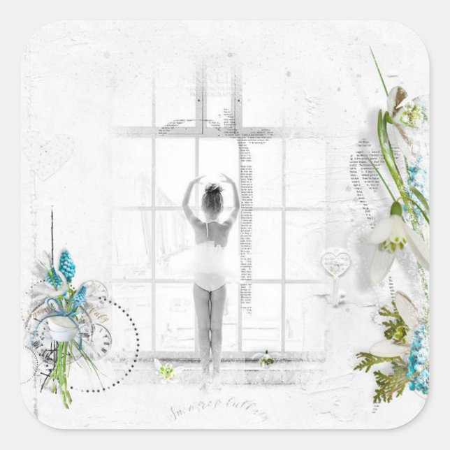 Belle Ballerina Victorienne Stickers Enfants (Devant)