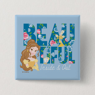 Belle   Beautfiul Inside & Out 2 Inch Square Button