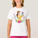 Belle | Belle And Her Christmas Rose 2 T-Shirt<br><div class="desc">Belle admiring a beautiful rose under glass.</div>