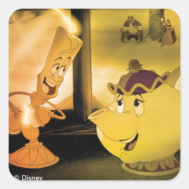 Belle | #bestiesrule square sticker (Front)