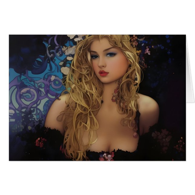Belle Blonde Femme Toutes les occasions Carte de v (Devant horizontal)
