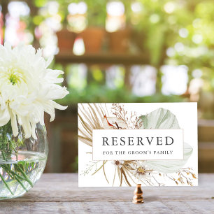 Belle Boho Botanical Mariage Réservé Carte