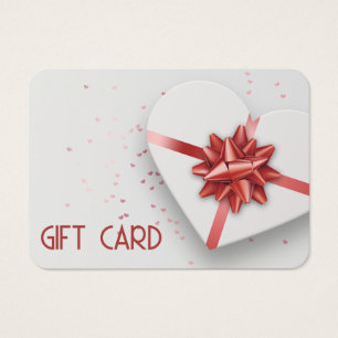 Belle boîte à cadeaux Red Bow White Heart Card