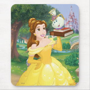 Belle   Books With Mrs. Potts And Chip Mouse Pad